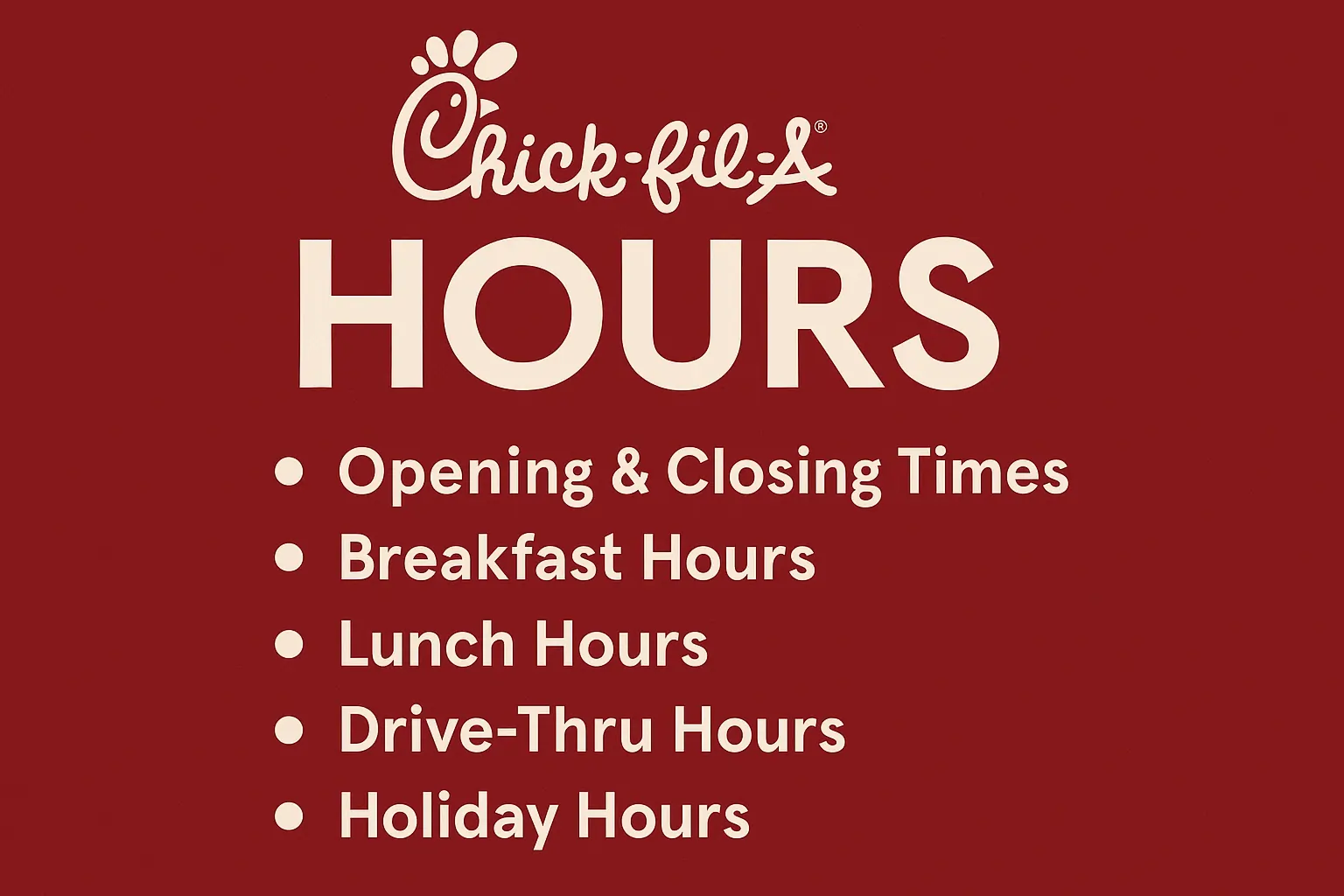 Chick-fil-A Hours 2025 – Opening & Closing Times USA